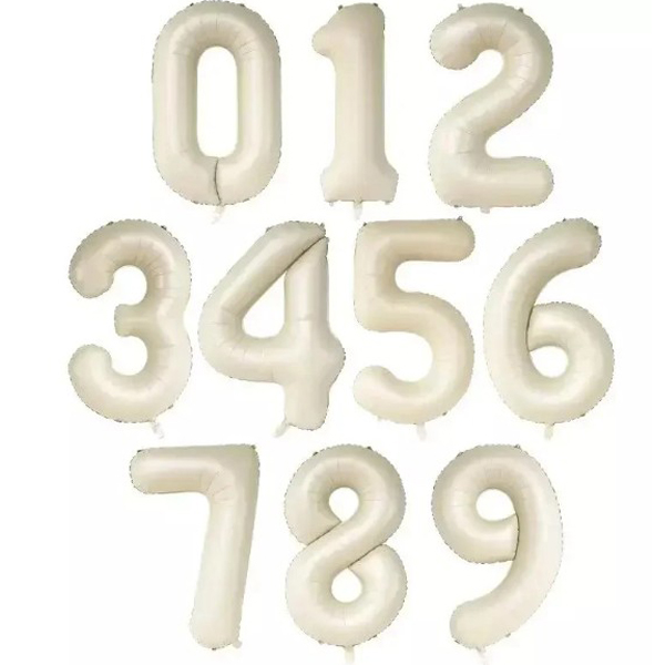 Megaloon Number Cream Foil Balloon
